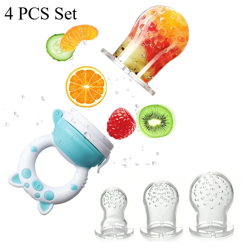 Baby Food Guide - 4pcs/set Silicone Fruit & Vegetable Feeder