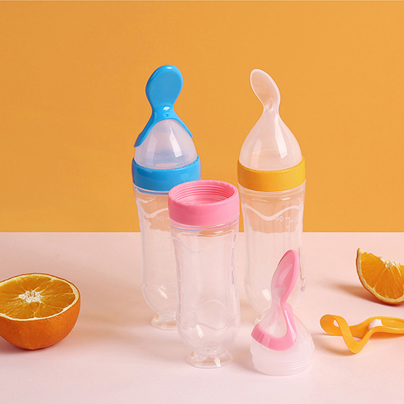 Baby Food Guide - Squeezing Feeding Bottle Silicone Newborn Baby