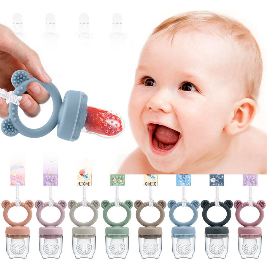 Baby Food For 6 Months - Silicone Baby Teether Fruit Feeder With