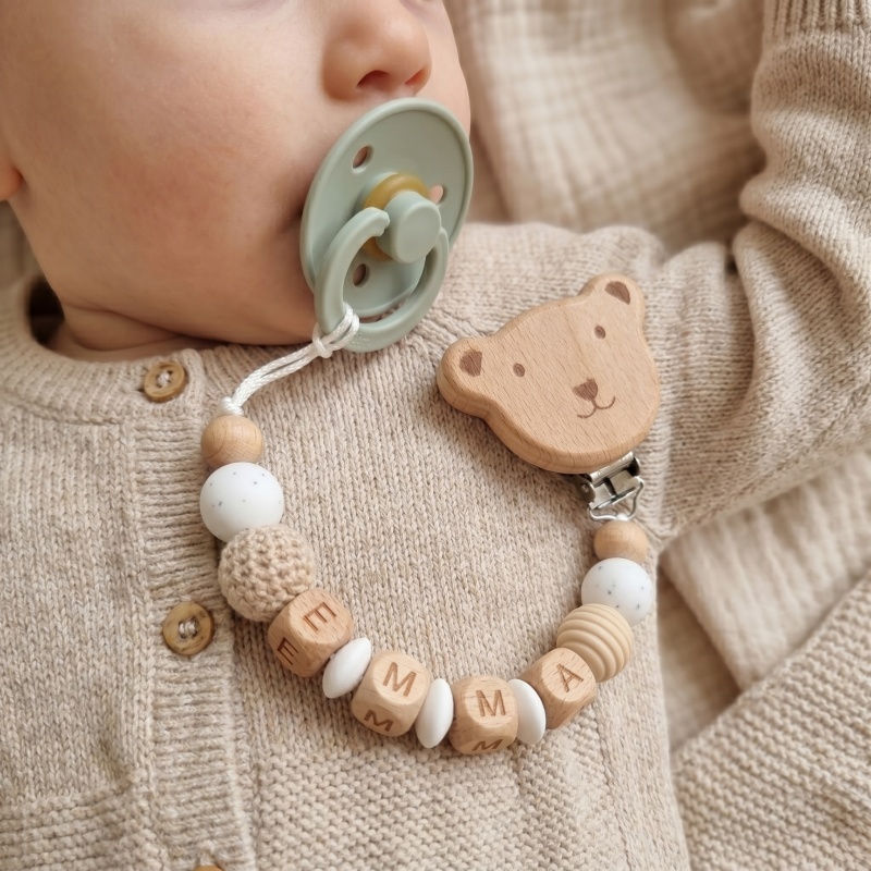 Baby Food Teether - Personalized Pacifier Clip Custom Name Silicone