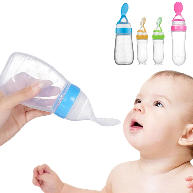 Baby Food Guide - Safe Baby Feeding Bottle Spoon Milk