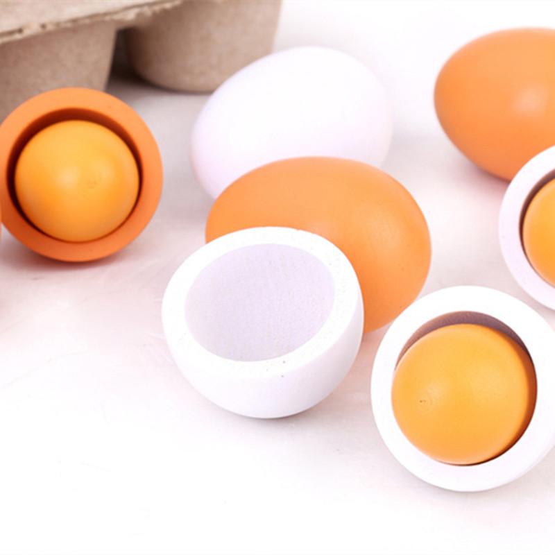 6Pcs Kitchen Wooden Artificial - Baby Food Egg 评论和价格