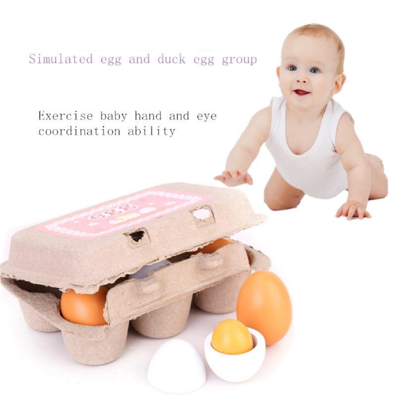 6Pcs Kitchen Wooden Artificial - Baby Food Egg 评论和价格
