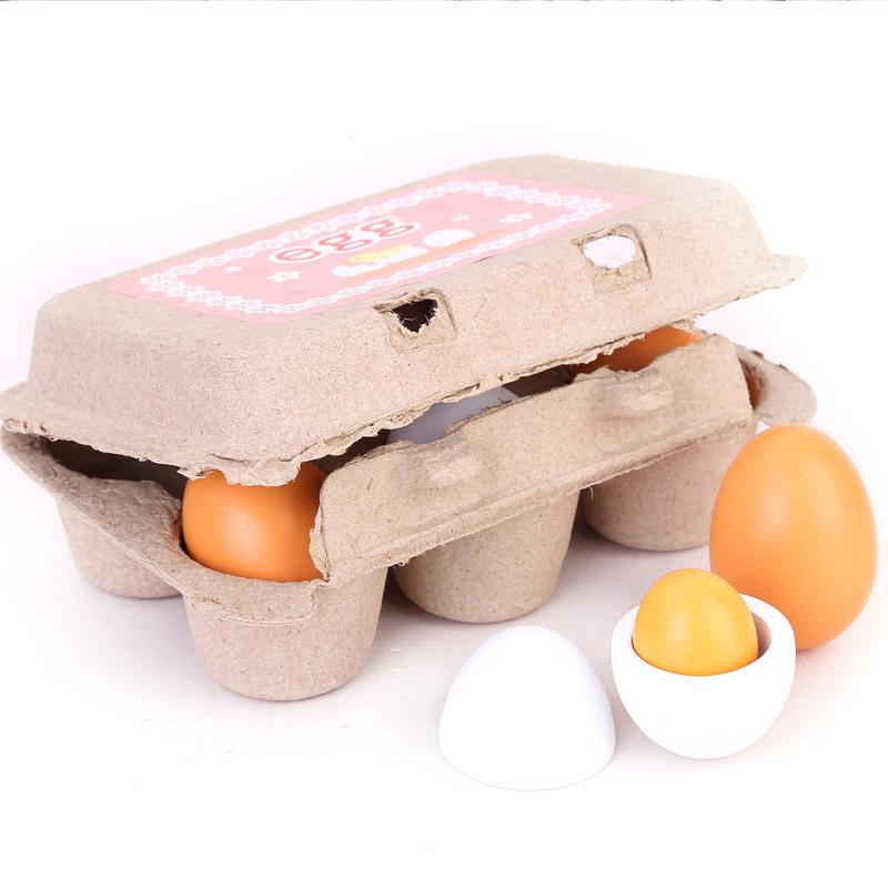 6Pcs Kitchen Wooden Artificial - Baby Food Egg 评论和价格