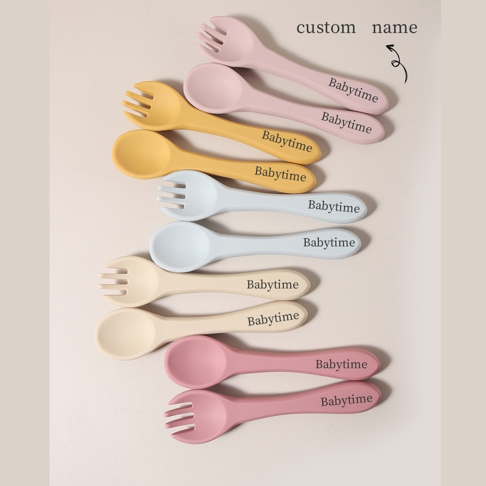 Custom Name 1 Pair Silicone Sp - Baby Food Guide 评论和价格