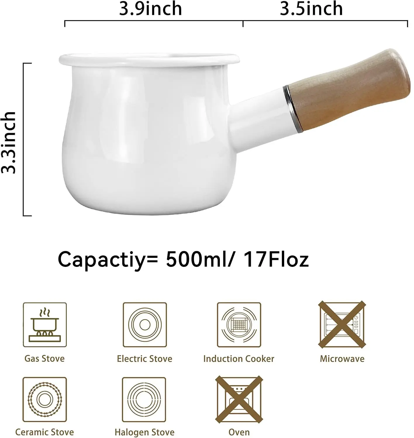 Enamel Milk Pot Small Saucepan - Baby Food With Iron 评论和价格
